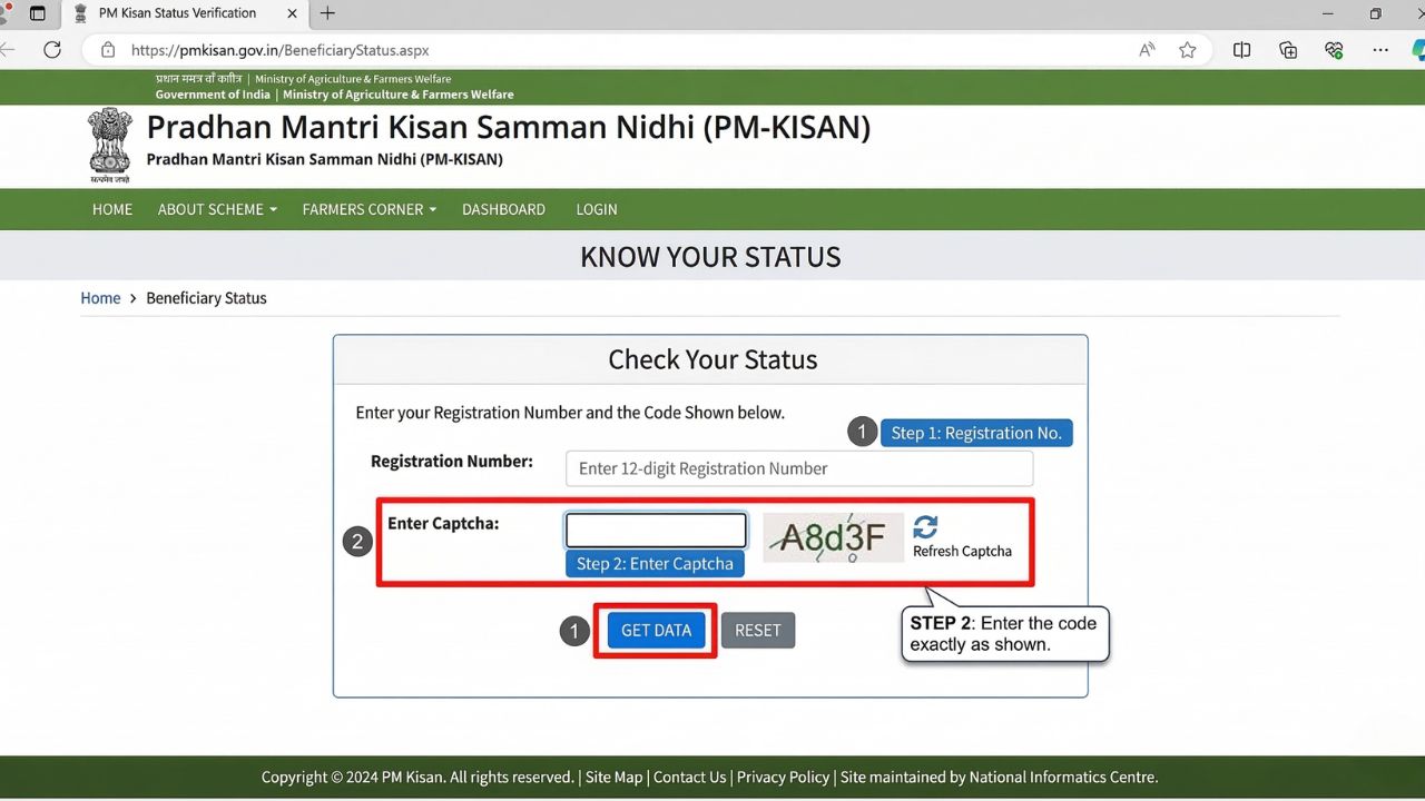 PM Kisan Mobile OTP Verification