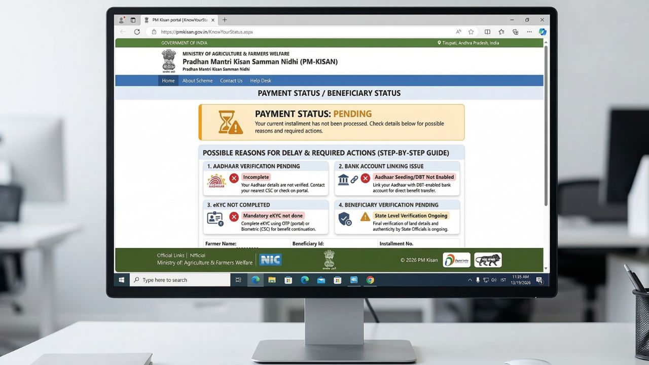 PM Kisan Payment Status pending
