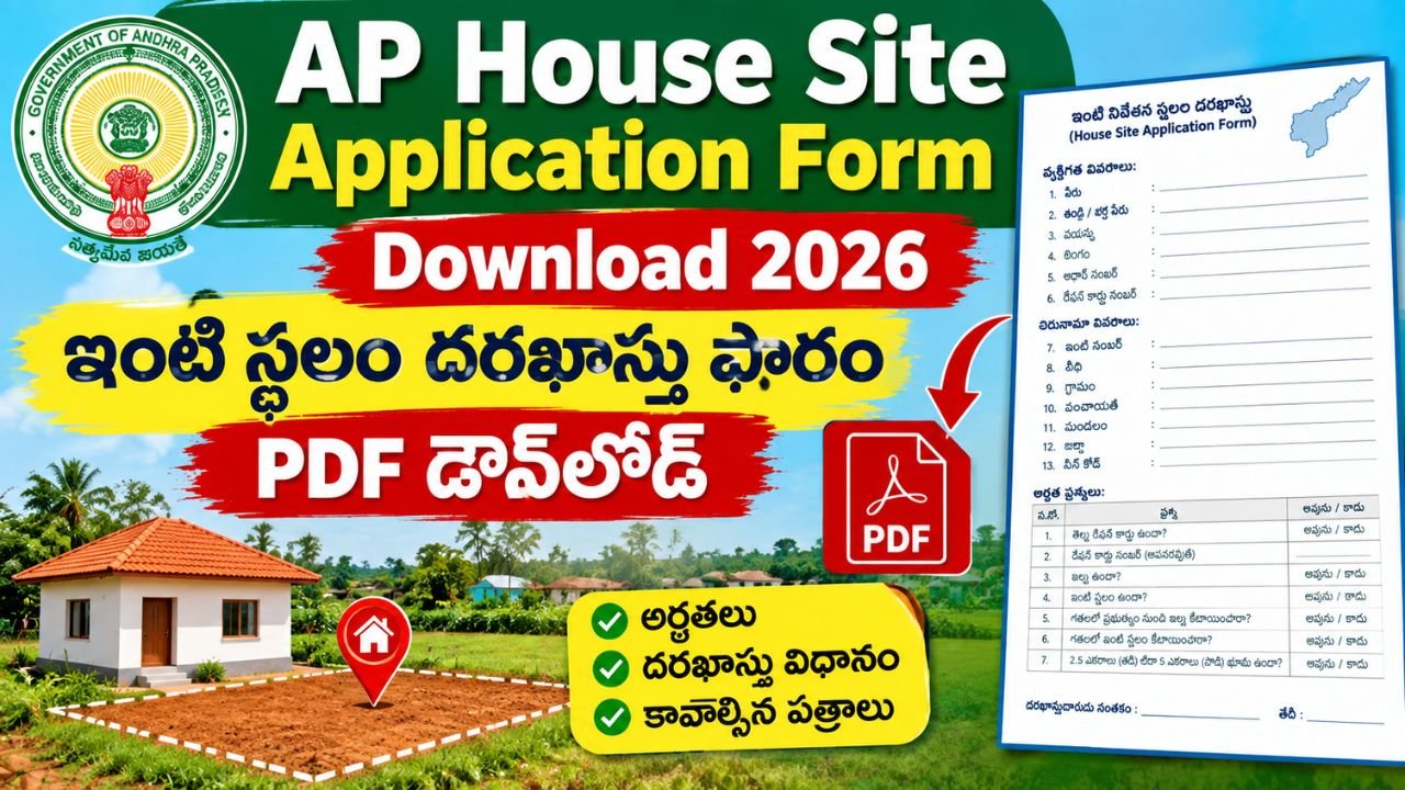 ఇంటి స్థలం దరఖాస్తు ఫారం PDF డౌన్‌లోడ్